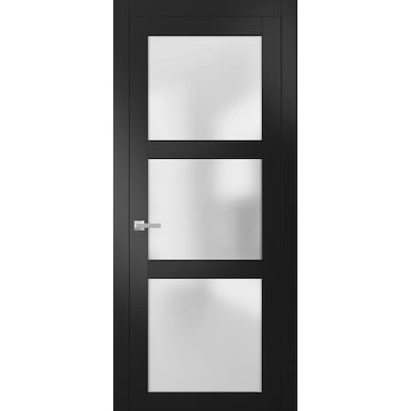 Sartodoors French Interior Door, 32" x 80", Black LUCIA2552ID-BLK-32